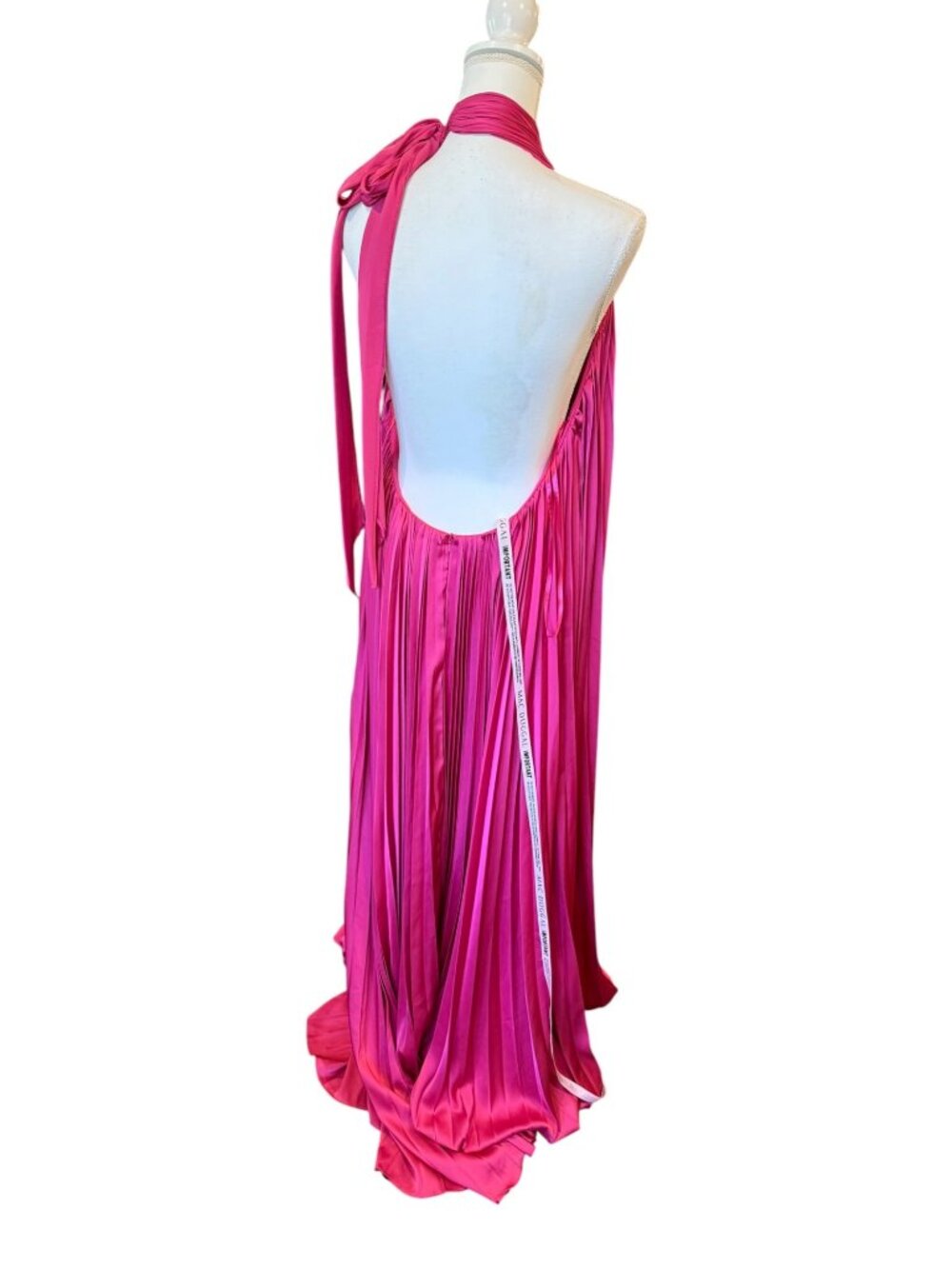 Ieena For Mac Duggal Pink Halter-Neck Pleated Gown Size 10 NWT - Picture 2 of 4